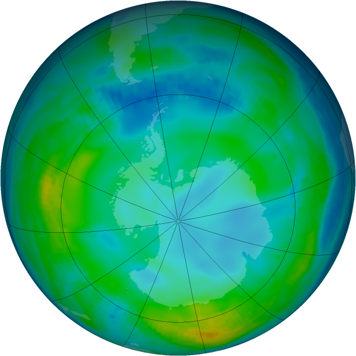 Antarctic ozone map for 08 June 1999